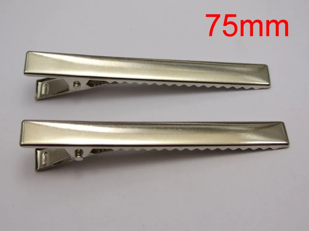 25 Silver Pinch Alligator Long Hair Clips 75mm with Teeth Bowsin
