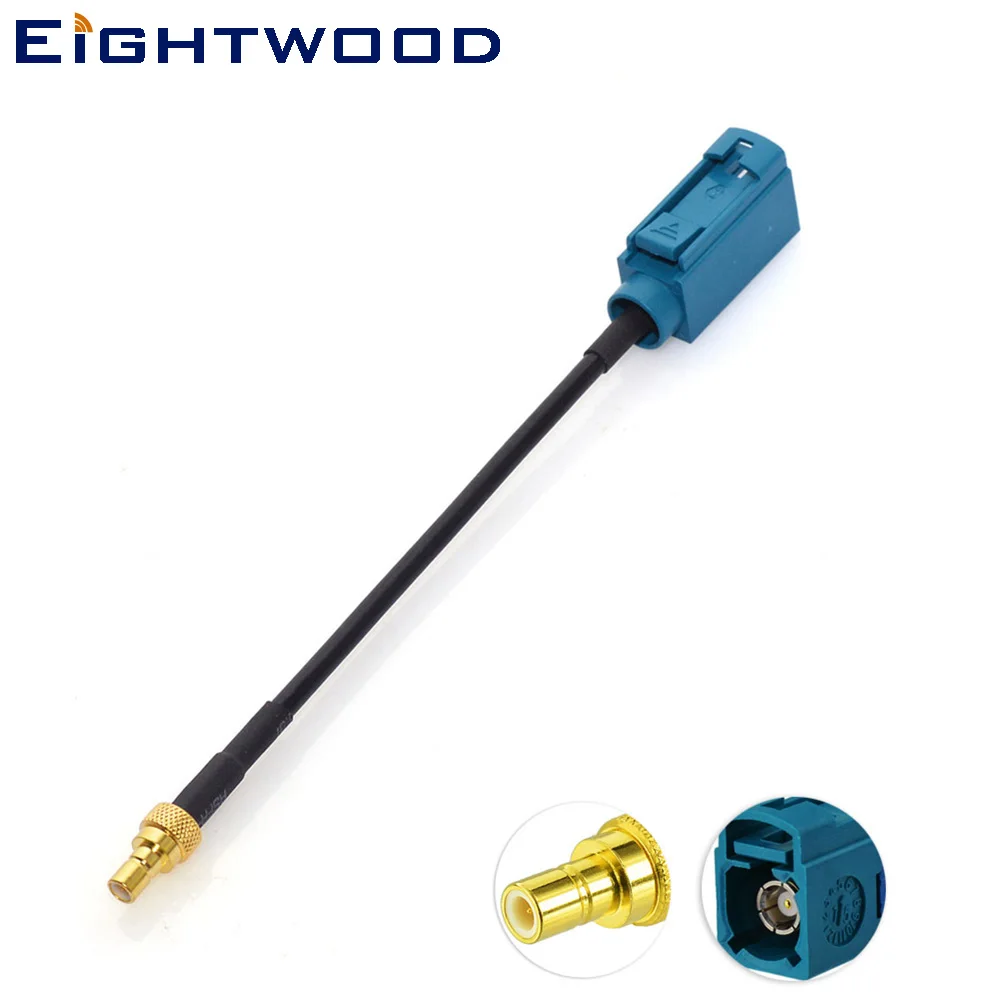 Eightwood Conversion DAB/DAB+ Car Radio Antenna Aerial Adapter Cable Fakra Z Jack Female to SMB Jack Male for Pure Highway 300Di