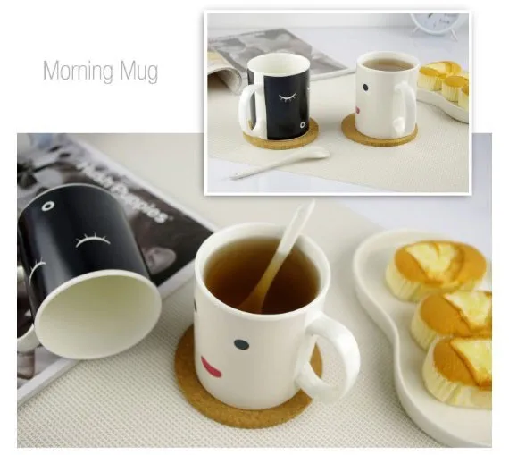 Novelty Ceramic Change Color Water Cups Office Morning Coffee Mug Creative Birthday Gifts For Girls