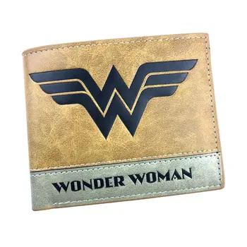

Novelty Anime Wonder Woman Wallets Embossing LOGO Hero Super Girl Purse with Card Holder Movies Avengers Leather Short Wallet