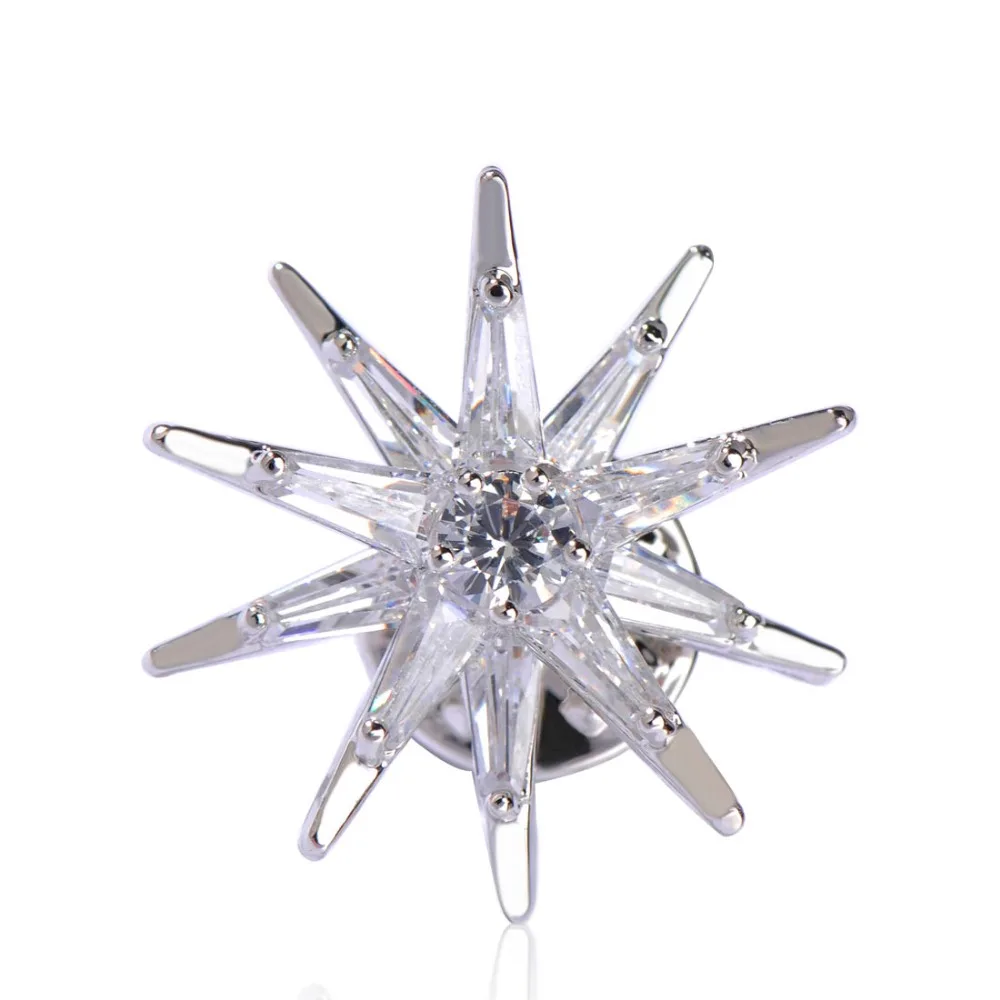 Блестящая брошь в форме звезды Funmor золотистая Медная с микро инкрустацией и