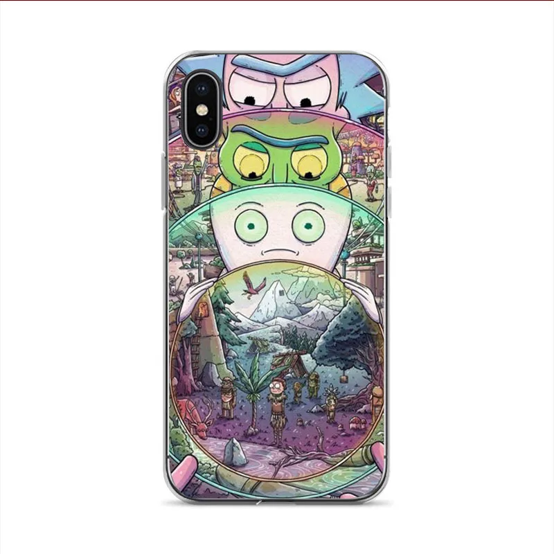 IMIDO family Love Рик и Морти funda мягкий пластиковый чехол для Apple iPhone X 6 6plus 6s 5 5S 7 8plus xr xs xsmax чехол