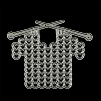 

1PC Knitting A Sweater Metal Cutting Dies Stencil DIY Craft Album Paper Cards Scrapbooking Silver Die Cuts Size: 8.4*6.8cm
