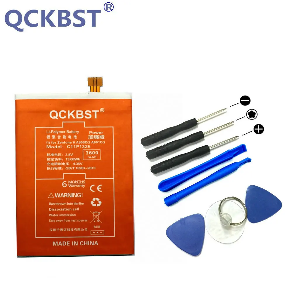 QCKBST C11P1325 Battery for ASUS ZenFone 6 ZenFone6 A600CG T00G A601CG Phone 3600mAh High Capacity Li-ion Batteries | Мобильные
