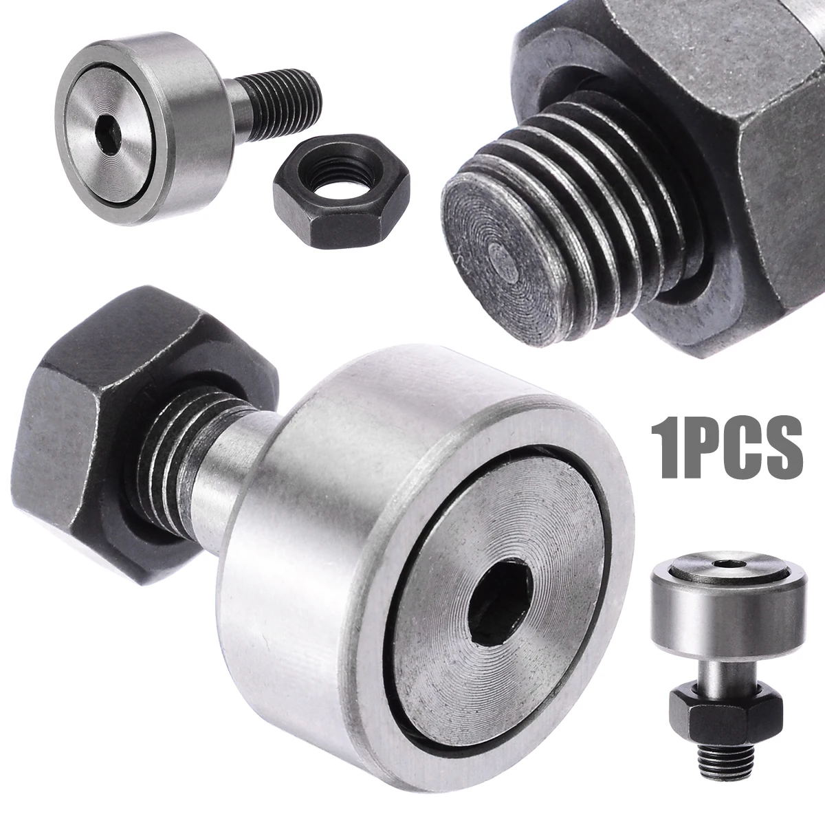 

1X Steel KR26 Cam Bearings Follower Needle Roller Male Thread Stud Type Track Bearing 10mm Bolt 26mm Roller Diameter