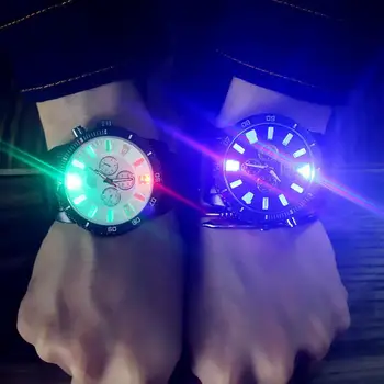 

Women Men Analog LED Light Faux Leather Quartz Wrist Watch Couple Xmas Gift