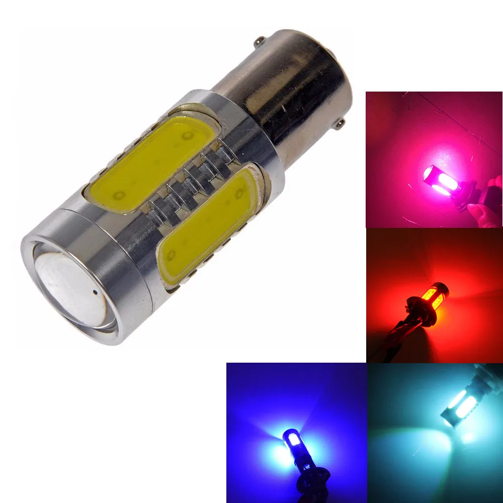 

S25 Car 5 COB 7.5W LED BA15S P21W 1156 Turn Signal Lamp Brake Reserve Bulb Fog Light White Ice Blue Red Amber Yellow