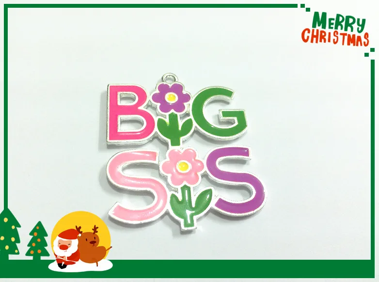 

Newest ! 43mm*40mm 10pcs/lot All Enamel BIG SIS Pendants
