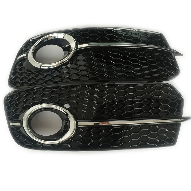 

1pair For audi Q5 Front Bumper Mounted Lower Grille Fog light net Fog lampshade Fog light grille Cellular network Fog light box