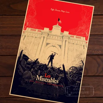 

Les Miserables Room Frame Vintage Kraft Decorative Poster DIY Wall Canvas Painting Sticker Delicate Home Bar Decor Gift