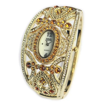 

A155 G&D Luxury Brand Women Watches Gold Bracelet Watches Ladies Quartz Wristwatches Crystal Jewelry Gift relogio feminino Hour