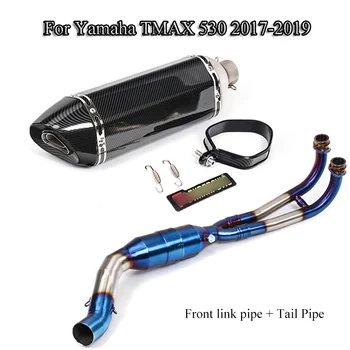 

Slip On Motorcycle Exhaust Tips Muffler Tail Pipe Full System Connect Front Link Tube Moto Modified For Yamaha TMAX530 2017-2019