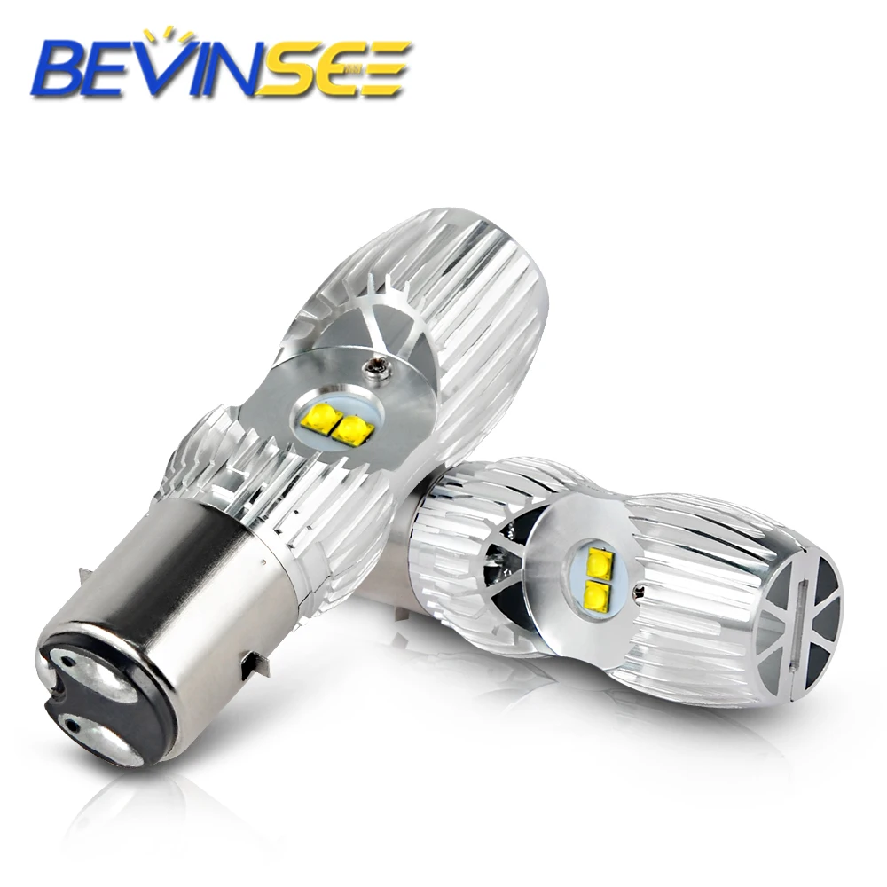 2 шт. передняя фара мотоцикла Hi/Low Beam BA20D для HONDA CBR125R 2004-2011 6000 K 1000LM супер белые лампы