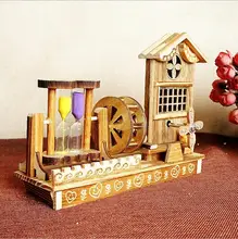 Wooden Windmill Pendulum Hourglass Music Box Eight Sound Box Rotation Dancing Birthday Gift To Send Male