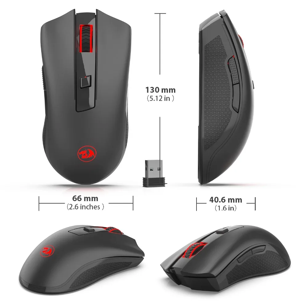 Redragon M652 Беспроводная Мышь с USB приемник 2 4 г переносная оптическая игровая