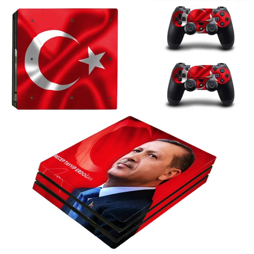 Турецкий флаг наклейки для Playstation 4 PS4 PRO консоль и контроллер виниловые наклейки-Обложки Защитная плёнка для Стикеры крышка