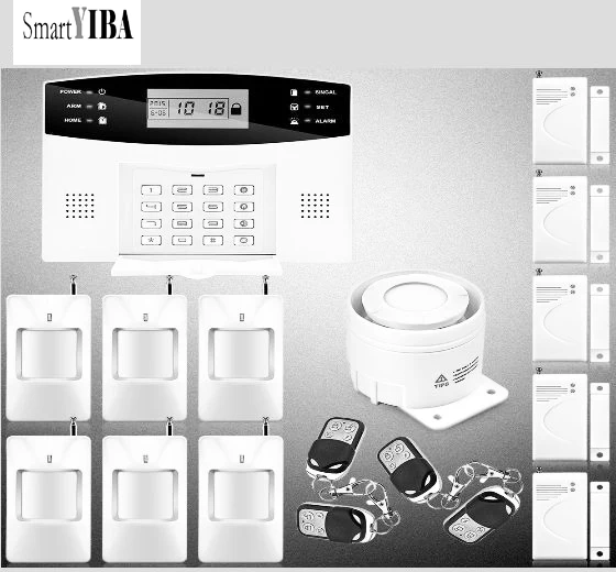 

SmartYIBA LED Display Remote Control Intelligent Voice Prompt 99+7 Defense Zones Wireless GSM Alarm System Security Home Kits