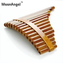 15 Pipes Pan Flute Item font b Woodwind b font Flauta G Key Curved Handmade Bamboo