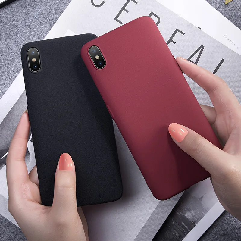 Простой Тонкий матовый чехол из ТПУ с песчаником для iPhone 11 Pro 6 6s 7 Plus XR XS MAX