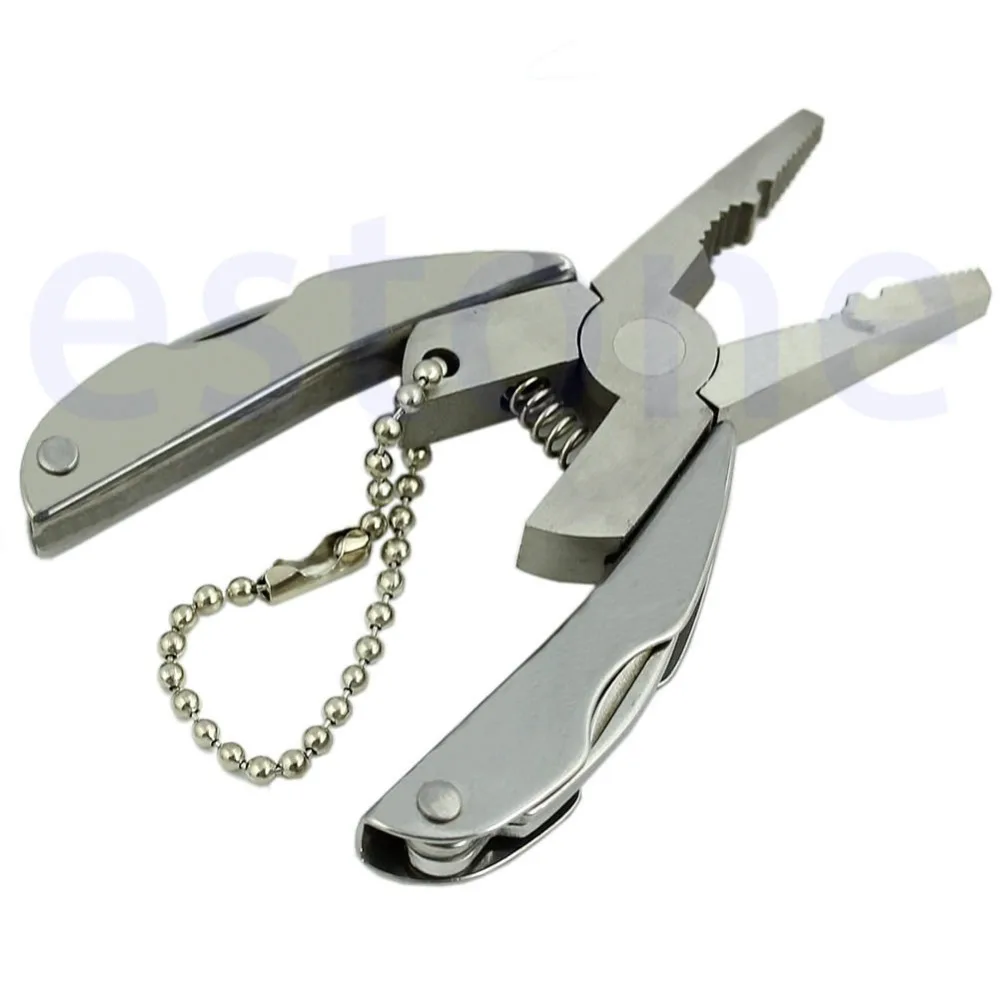 

New Multi Function Folding Pocket Tools Plier Knife Screwdriver keychain + Case Set