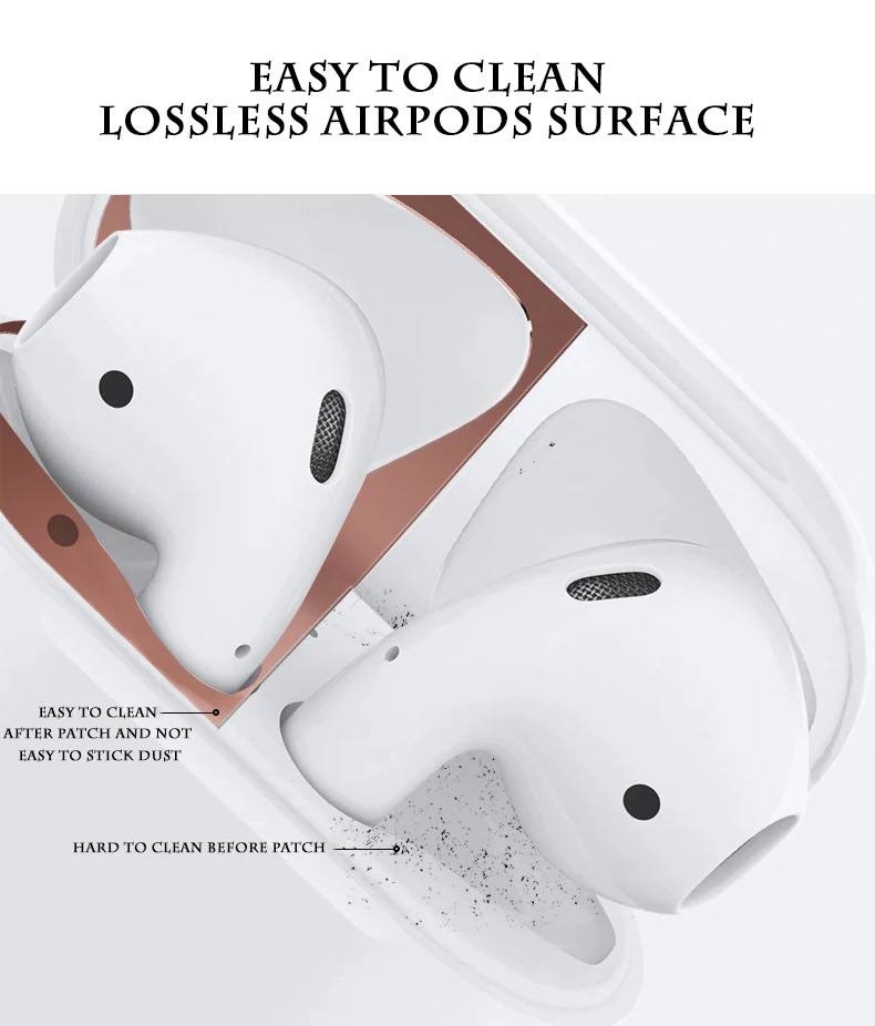 AirPods кожа Airpods чехол 1 2 поколения airpods металлические наклейки защитный кейс для