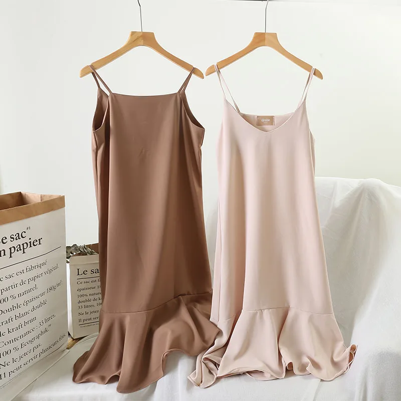

2019 New Women's Dress Summer Clothes Fashion Ruffles Spaghetti Strap Dresses knee length