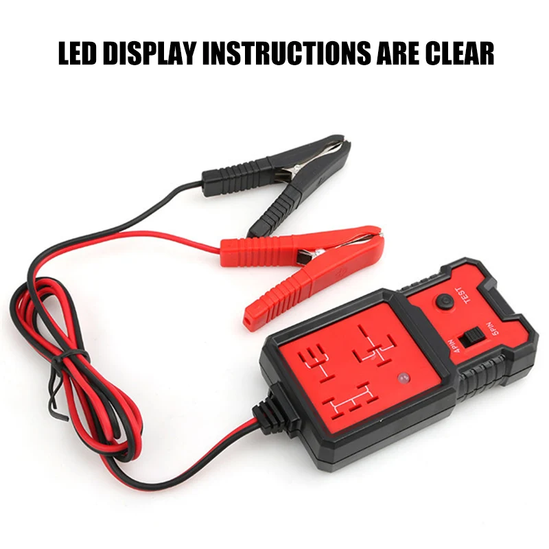 

High 12V Electronic Automotive Relay Tester with Alligator Clips for Cars Auto Battery Checker LG66