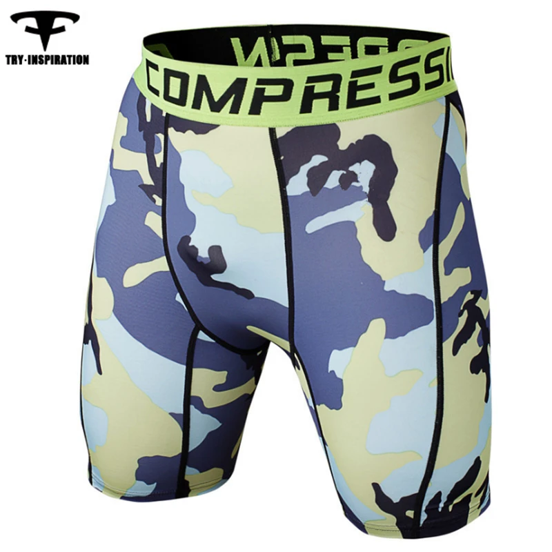 Camouflage Compression Shorts Men's Sports Fitness Breathable Quick Dry Basketball Shorts Male