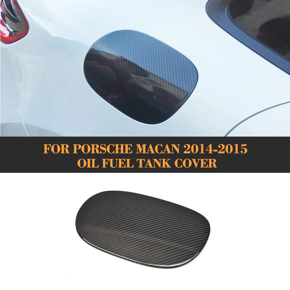 Carbon Fiber Auto Car Oil Fuel tank cover trim for Porsche Macan 2014