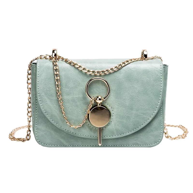 

2019 New Chain Soft Bag Lock Small Square Bag Fashion Simple Single Shoulder Slant Bag