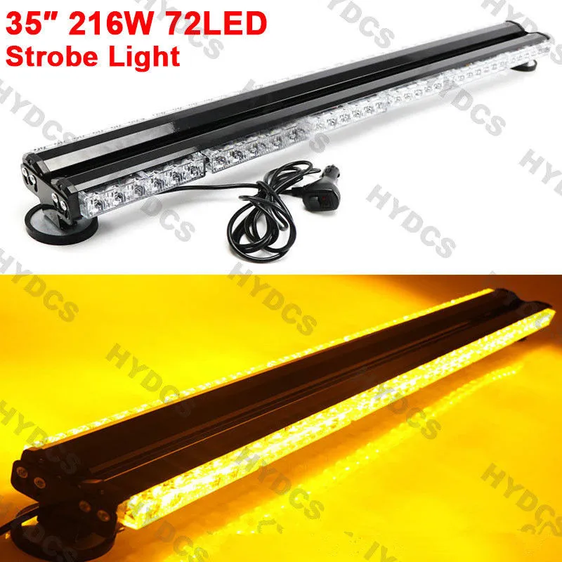

CYAN SOIL BAY 35"72LED 216W Warning Emergency Hazard Double Side Strobe Light Bar Amber Yellow