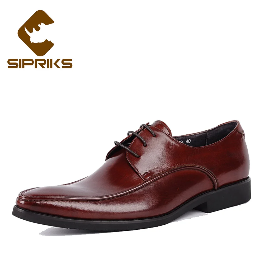 

Sipriks luxury genuine leather wine red dress shoes for mens career shoes british pointed toe italian craft work shoes topsiders