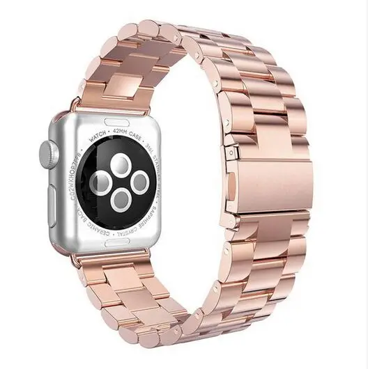 4 цвета модный браслет из розового золота металла стали ремешок для Apple watch 38 мм и 42