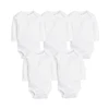 5 PCS/LOT Newborn Baby Clothing 2022 Summer Body Baby Bodysuits 100% Cotton White Kids Jumpsuits Baby Boy Girl Clothes 0-24M ► Photo 3/6