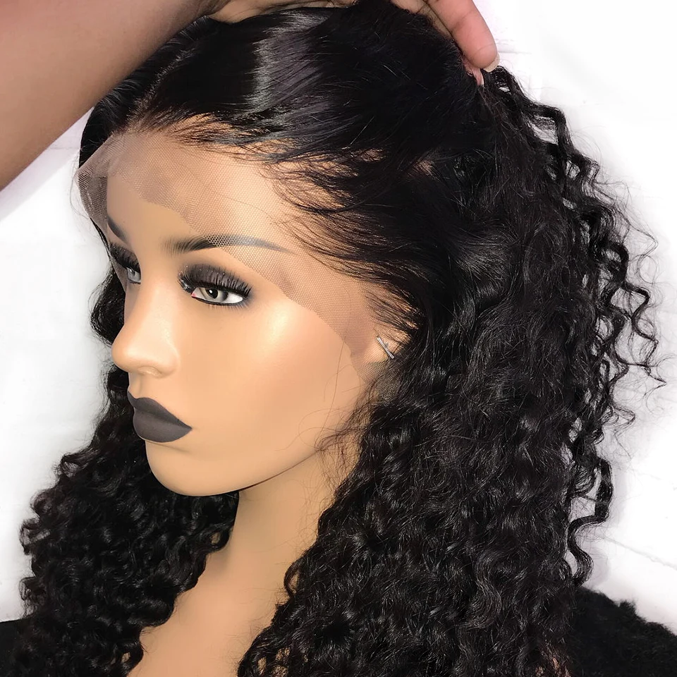 

Curly Hair 13*6 150% Density Curly Wig Lace Front Human Hair Wigs For Women Pre Plucked Long Hairline Lace Wigs Brazilian