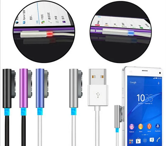 

Detachable Magnetic Adapter Cable USB 1M High Speed Charging Cable for Sony Z1miniXL39/z1/z2/z3 phone charger with LED cable