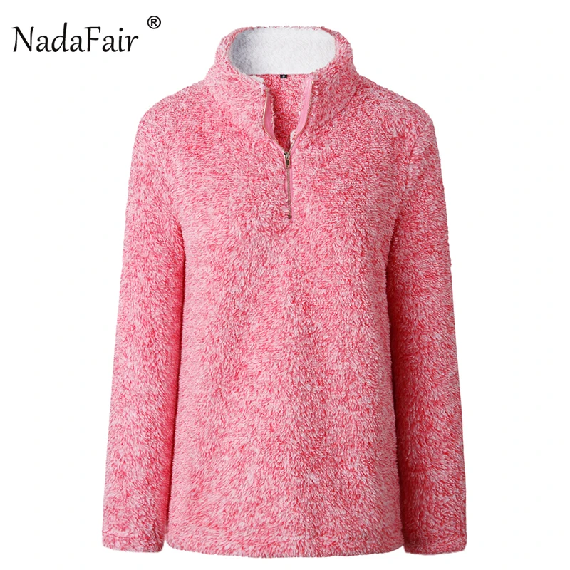 

FSDA Turtleneck Long Sleeve Sweater Women 2018 Autumn Winter Zipper Faux Fur Pullovers Tops