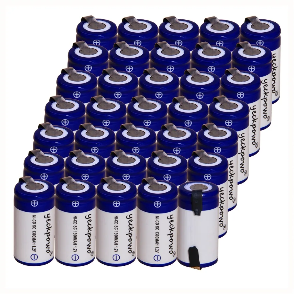 yeckpowo 35 pcs SC 1300mah 1.2v battery NICD batteries for makita bosch B&ampD Hitachi metabo dewalt emergency light toy | Электроника