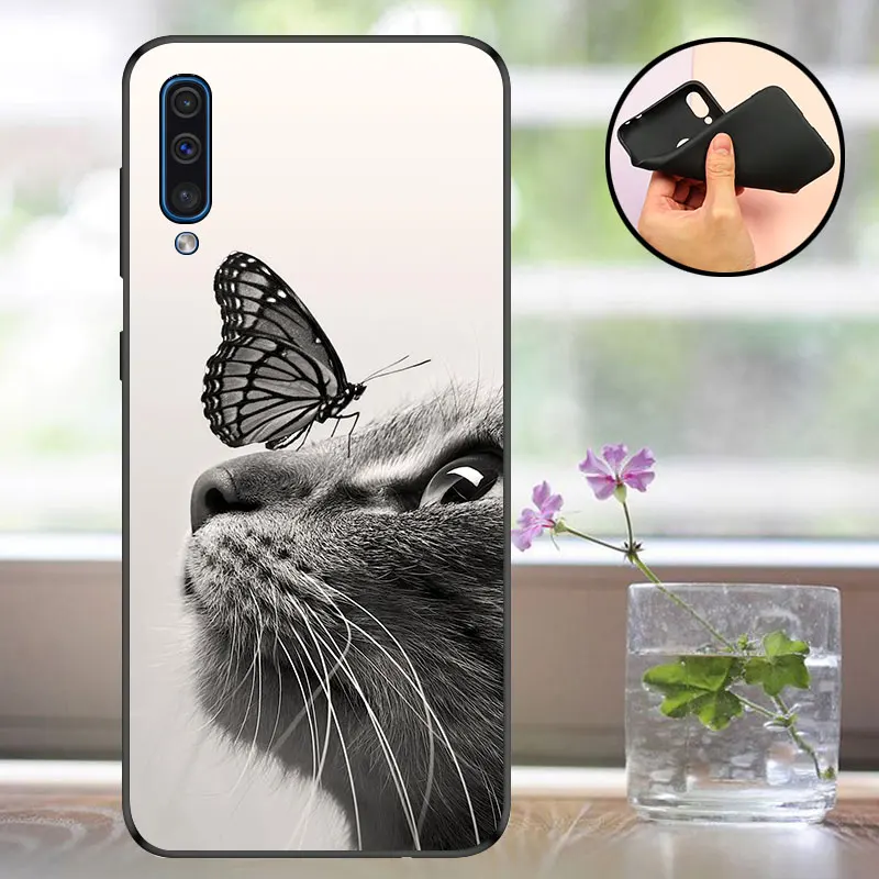 HDM Чехол для samsung Galaxy A50, черный матовый чехол для samsung A50, силиконовый чехол ТПУ для телефона Galaxy A 50 A505F Capa - Цвет: HDM