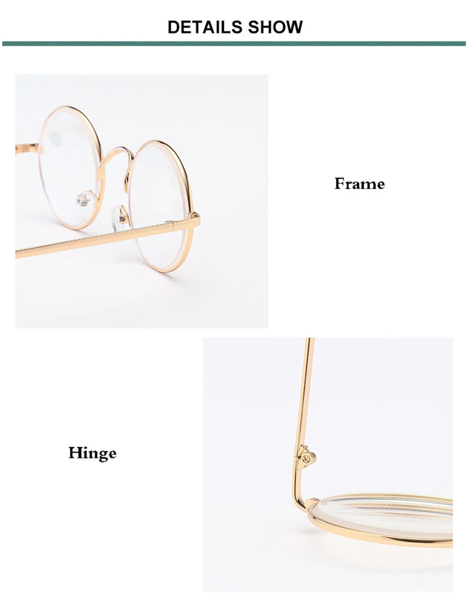 Elbru большие круглые металлические очки для близорукости, оправа для женщин и мужчин, анти-синий светильник, Короткие очки для зрения, винтажные Ретро очки для близоруких-1,0~-4,0