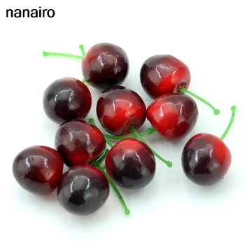 

Cheap 10pcs artificial foam simulation fruit cherry wedding decoration false berry DIY props cut and paste false flower accessor