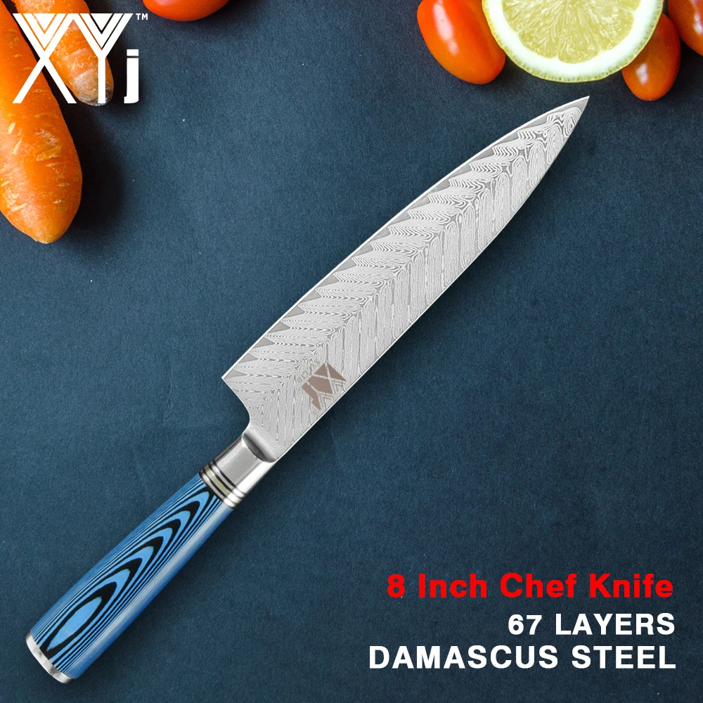  XYj Gyutou Professionl Chef Kitchen Knife Japanese 67 Layers VG10 Damascus Steel Kitchen Knife G10  - 32967993636