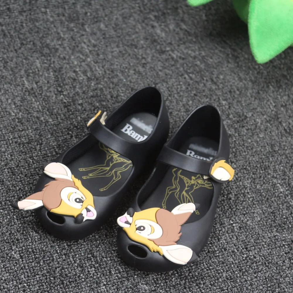 

Mini Melissa Original Brand Jelly Sandals Deer Bambi Girls Breathable Girls Beach Sandals Mini Melissa Toddler Shoes 15-18cm