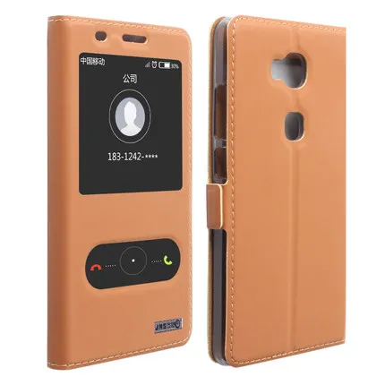 Top Quality Classic Genuine Leather Stand Cover Case For Huawei Honor 5X Flip Phone Bag