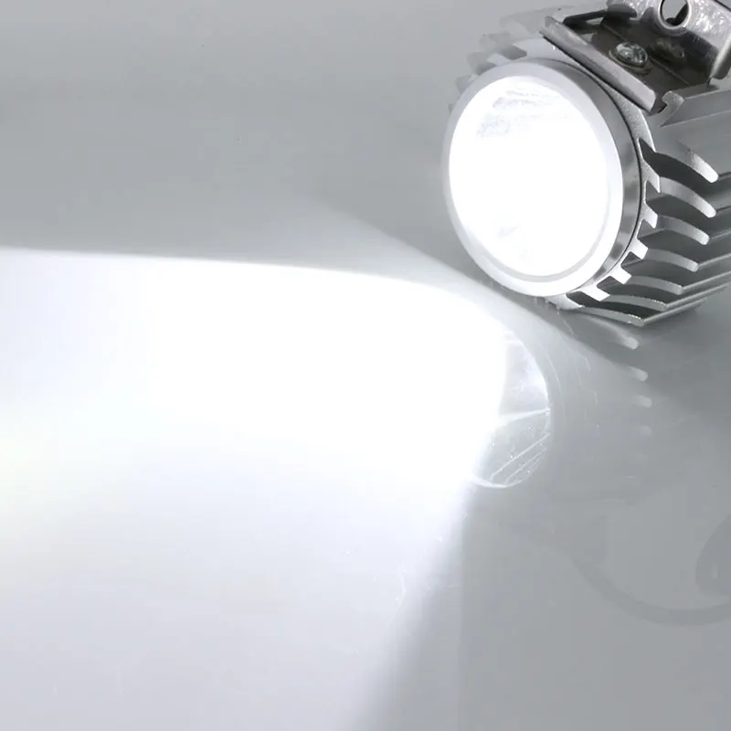 Apmatauto 2pcs Waterproof Motorcycle LED Spotlight Headlight 6W 1000Lm XML-T6 White 6000k Scooter/Bike Aluminum Fog DRL Headlamp