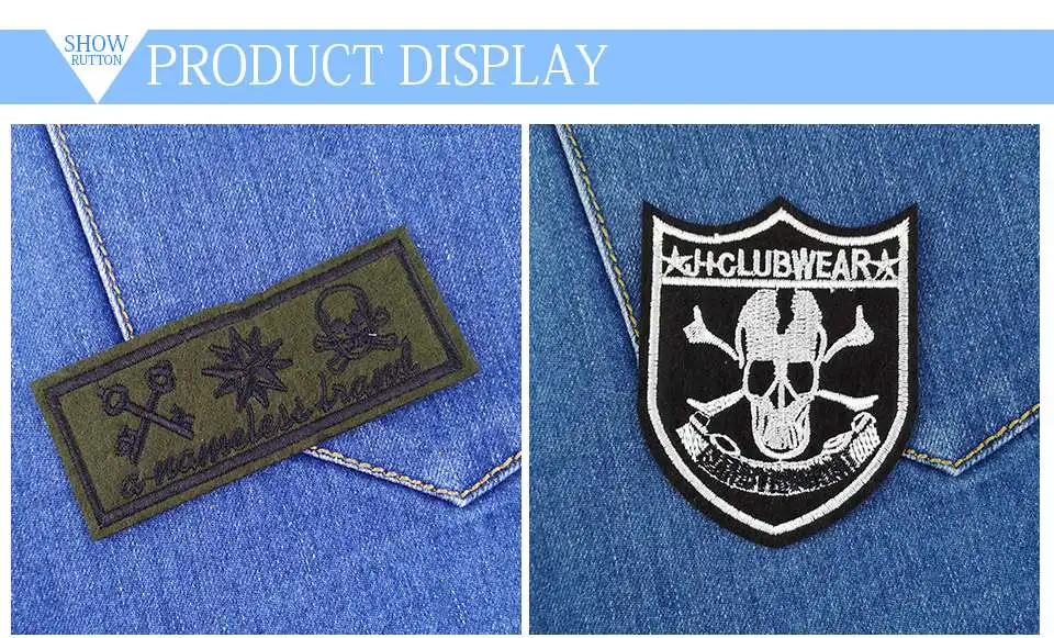 Cool patches Color hat Misfits Skull Jesus Tiger Badge PUTRIO PICO White Wings Cross Patch Ironing Stickers Clothes Patches (10)