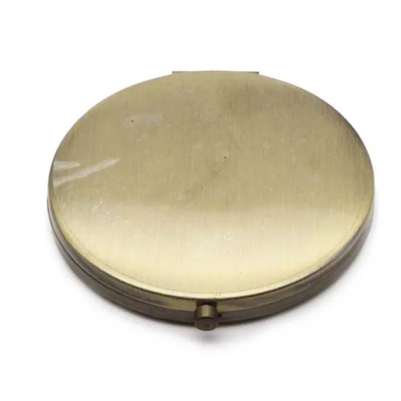 Винтаж компактный зеркала DIY Портативный металл зеркало для макияжа 2X увеличительное Медь 500 предметов/партия
