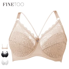 C D E, чашечки размера плюс, бюстгальтер для женщин, ультратонкое сексуальное кружевное нижнее белье, Модный мягкий бюстгальтер на переднем ремешке, комфортные бюстгальтеры пуш-ап, нижнее белье