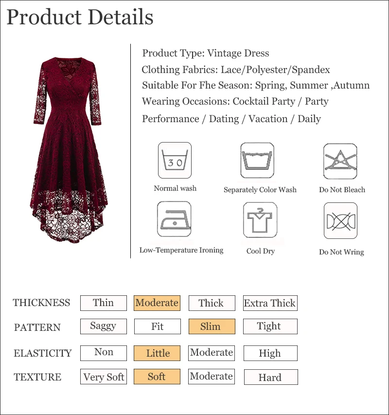 Kostlich 2017 Women Autumn Dress V-Neck 34 Sleeve Lace Hollow Sexy Evening Party Dresses Irregular Hepburn 1950s Vintage Dress (27)