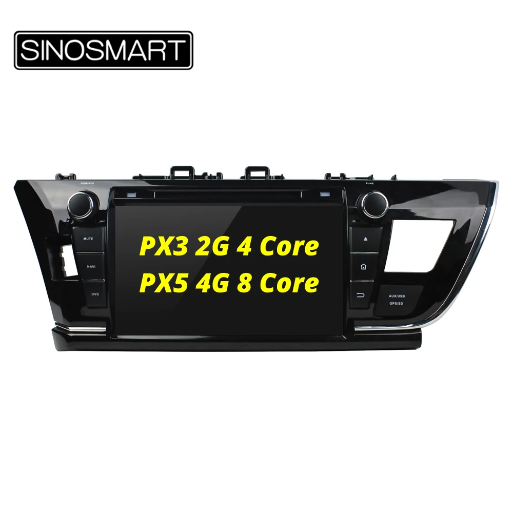 

SINOSMART Android 9.0 4G RAM 8 core CPU Car DVD GPS Navigation player for Toyota Corolla 2014 2015 Middle East Version